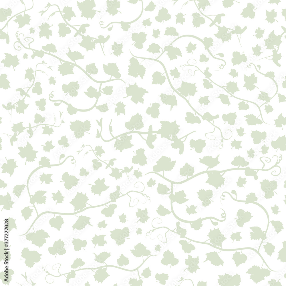Vector white and green vine Champagne and wine collection seamless pattern background. Vector white and green vine Champagne and wine collection seamless pattern background.
