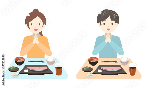 食事を頂く(線無し)