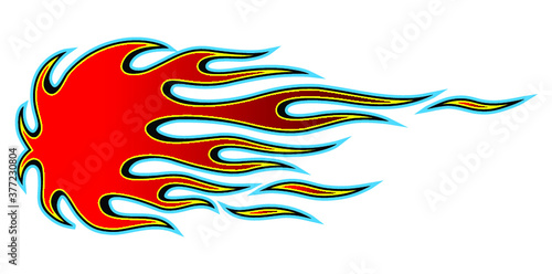 Tribal hotrod muscle car flame kit isolated on white background. Can be used as car or motorcycle decal, tattoo, t-shirt design or any kind of decoration.