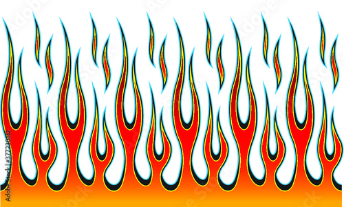 Classic tribal hotrod muscle car flame pattern