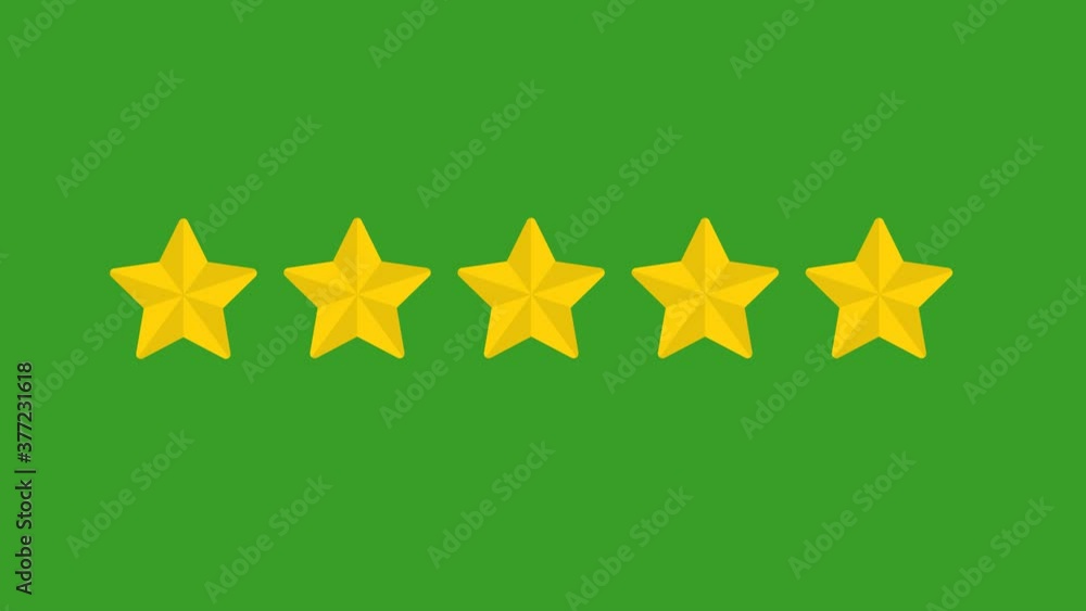 star rating animation. Rating five stars on green background. 4k video
star rating animation. Rating five stars on green background. 4k video