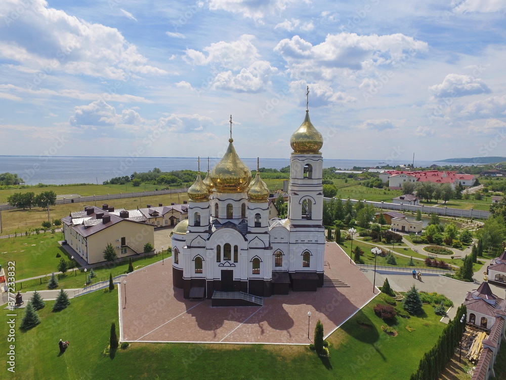 St. John's convent in the village of Alekseevka on the banks of the Volga river. Saratov region, Russia.