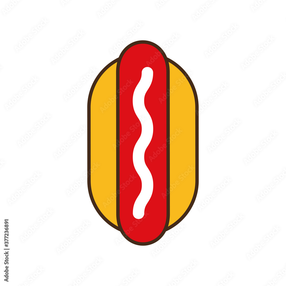 hot dog line and fill style icon vector design hot dog line and fill style icon vector design