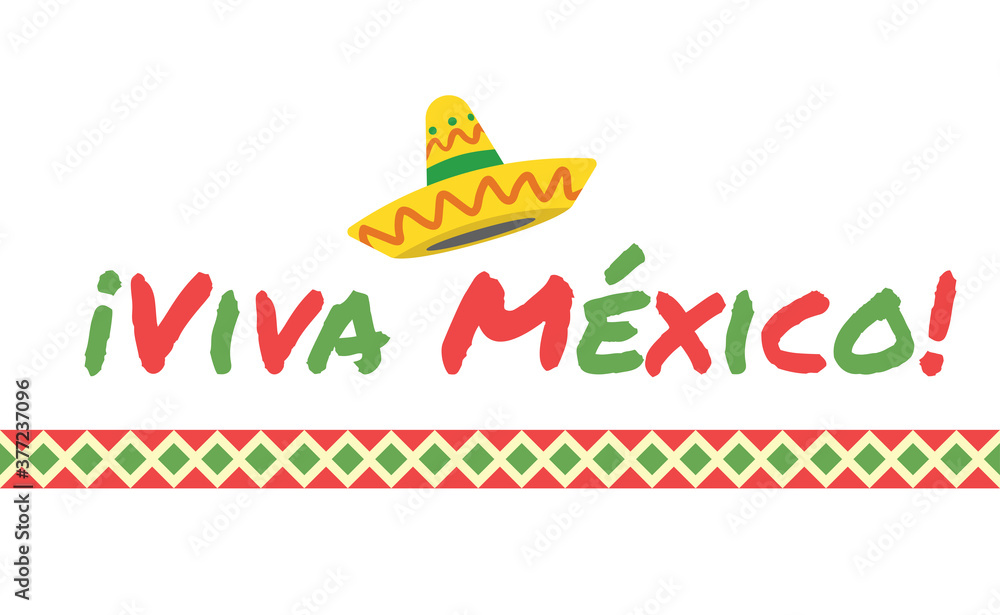 Viva Mexico, mexican independence sign. Celebration sign lettering style. Viva Mexico, mexican independence sign. Celebration sign lettering style.