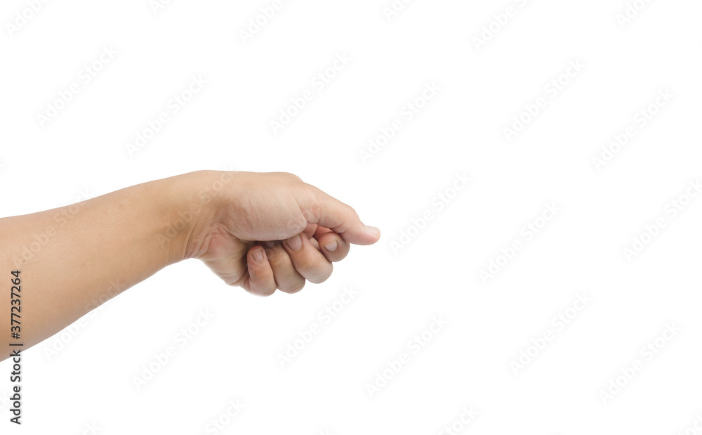 a hand holding something like a bottle or smartphone on white backgrounds, isolated a hand holding something like a bottle or smartphone on white backgrounds, isolated