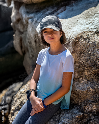 Portrait of a beautiful young girl outdoors