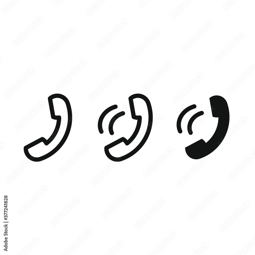 Set of phone, ringing one and non-ringing on a white background EPS Vector communication, call Set of phone, ringing one and non-ringing on a white background EPS Vector communication, call