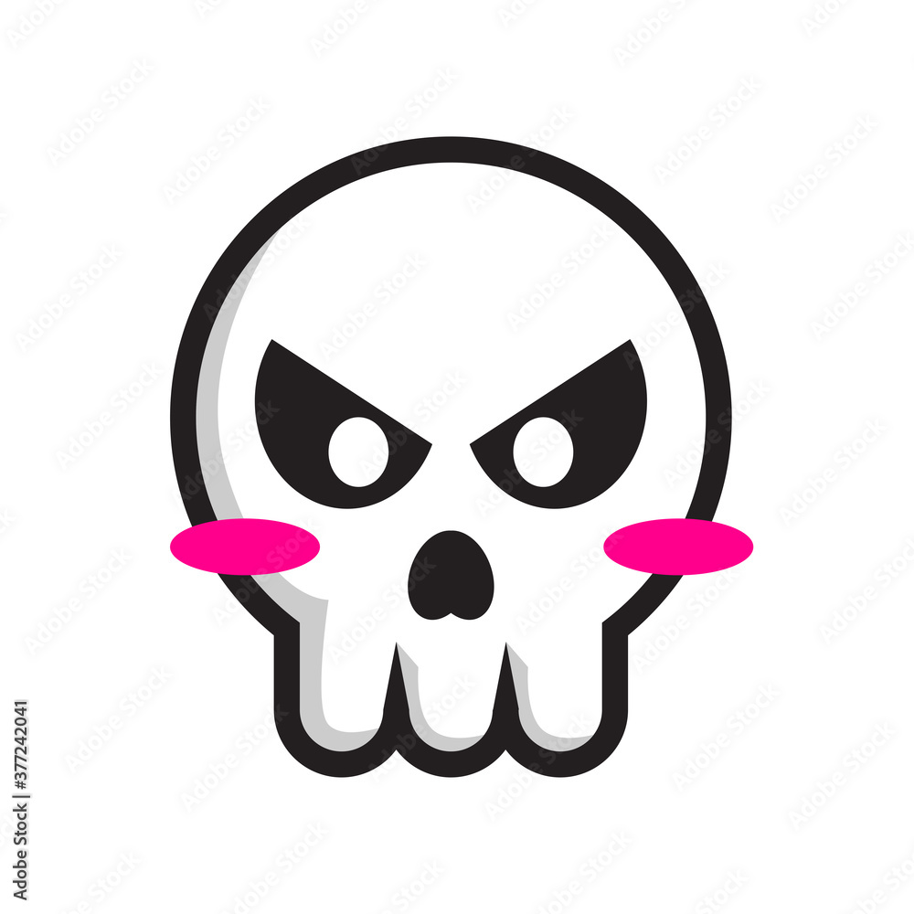 cute skull head icon. cute skull head illustration. illustration for halloween celebration cute skull head icon. cute skull head illustration. illustration for halloween celebration