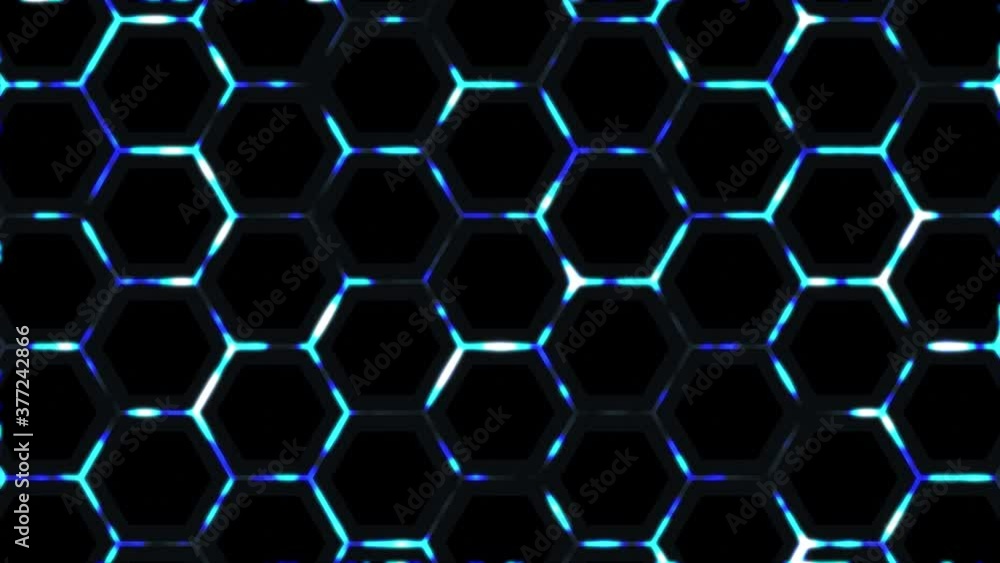 Futuristic surface concept with hexagons. Trendy sci-fi technology background with hexagonal pattern. Seamless loop. Futuristic surface concept with hexagons. Trendy sci-fi technology background with hexagonal pattern. Seamless loop.