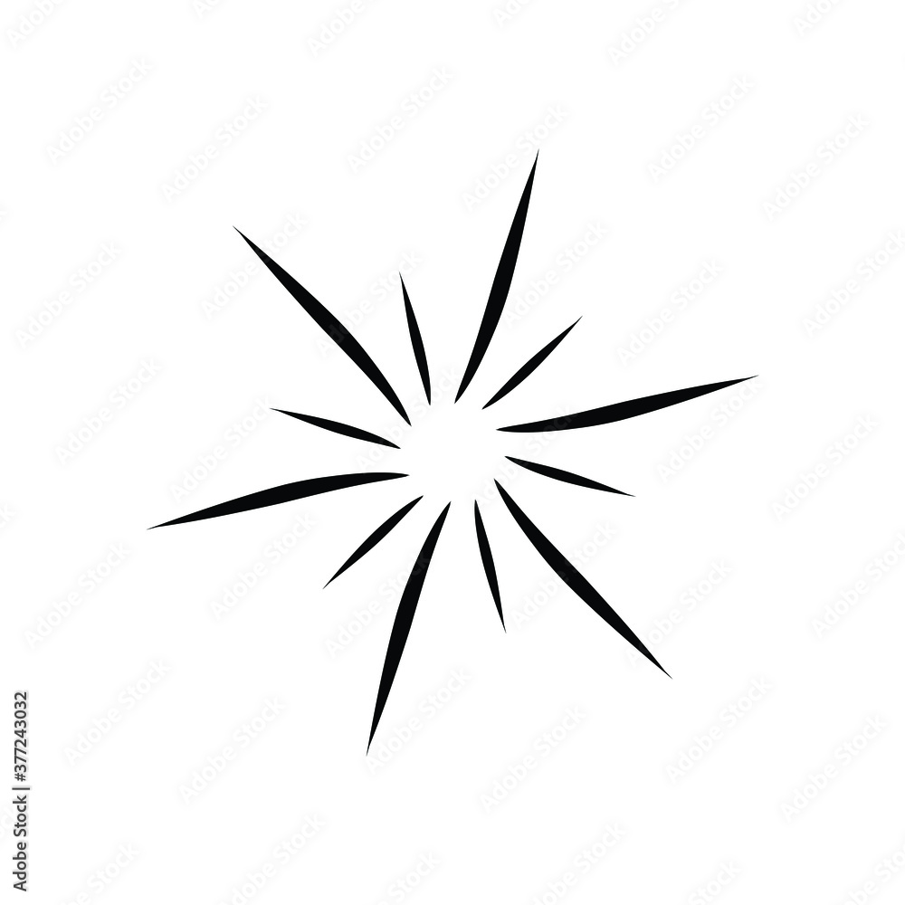 Fototapeta premium Sunburst, explosion effect, vintage doodle on white background EPS Vector 