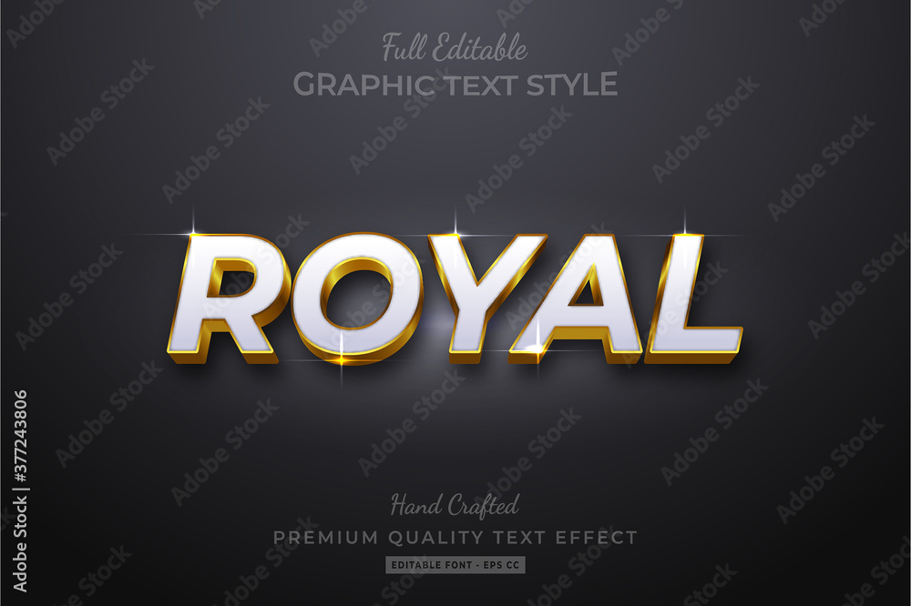 Royal Golden Editable 3D Text Style Effect Premium