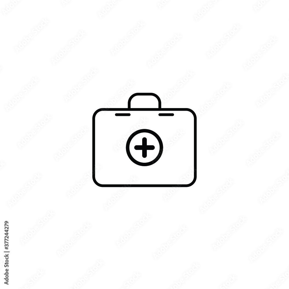 Premium first aid kit icon or logo in line style. High quality sign and symbol on a white background. Vector outline EPS Vector Premium first aid kit icon or logo in line style. High quality sign and symbol on a white background. Vector outline EPS Vector
