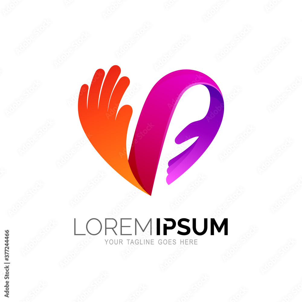 Love care logo design template , Colorful logo Love care logo design template , Colorful logo