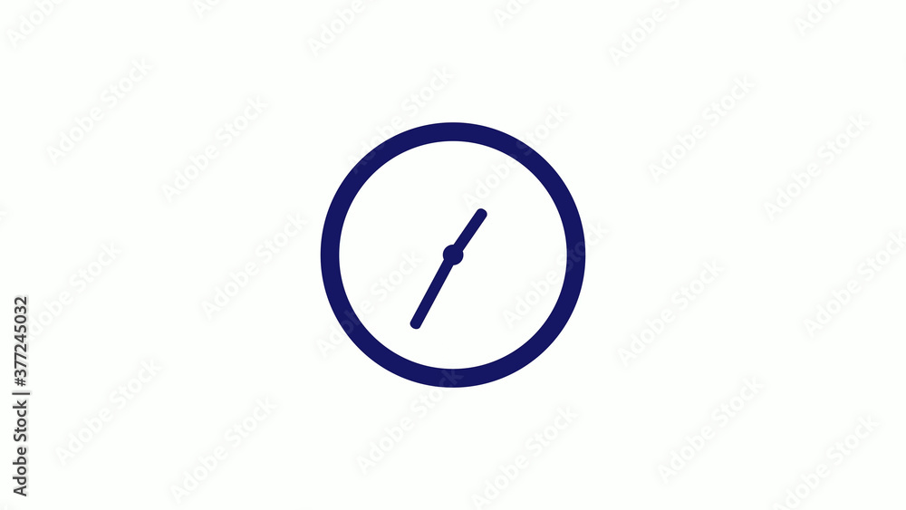 Amazing blue dark 12 hours counting down clock icon on white background,clock icon Amazing blue dark 12 hours counting down clock icon on white background,clock icon