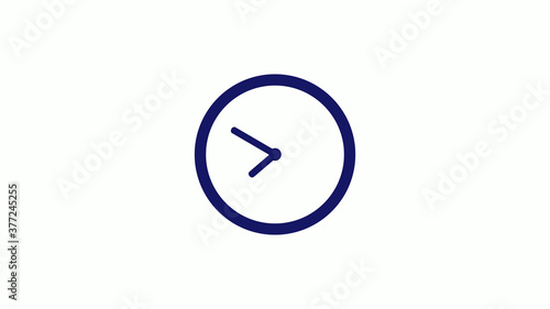 Free Download Amazing blue dark 12 hours counting down clock icon on white background,clock icon - GFXLoad