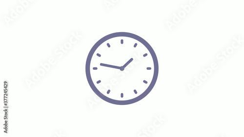 Amazing circle blue gray counting down clock icon on white background,clock icon