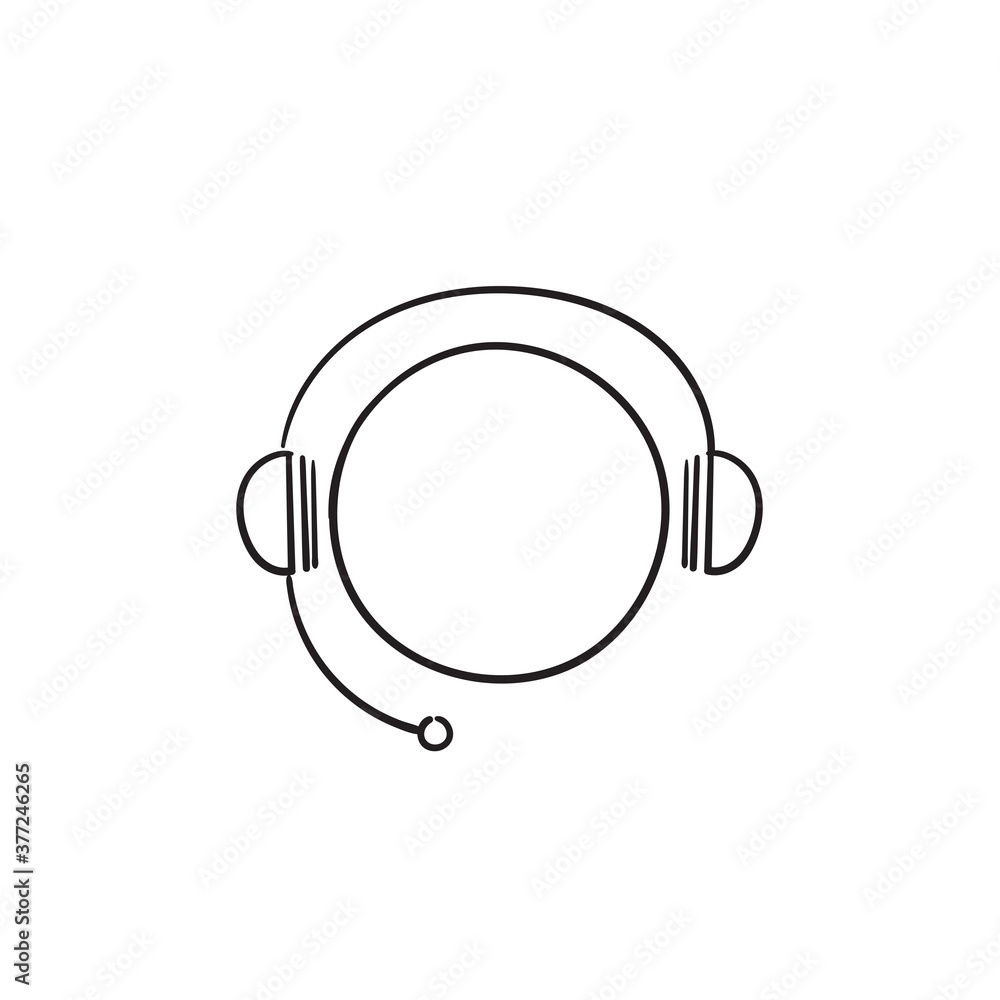 hand drawn customer service icon in drawing doodle style vector hand drawn customer service icon in drawing doodle style vector