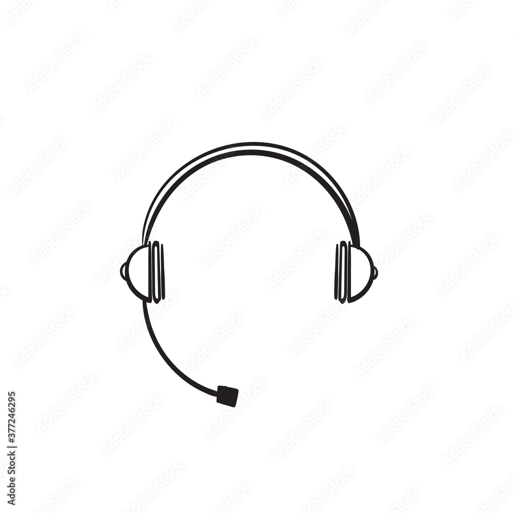 hand drawn customer service icon in drawing doodle style vector hand drawn customer service icon in drawing doodle style vector