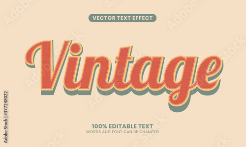 Editable Vintage Retro Text Effect. Simple, modern, and Old. Easy to edit. Vector illustration.	