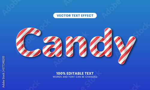 Editable 3D Candy Text Effect. Simple, modern, and sweet. Easy to edit. Vector illustration.	
 photo