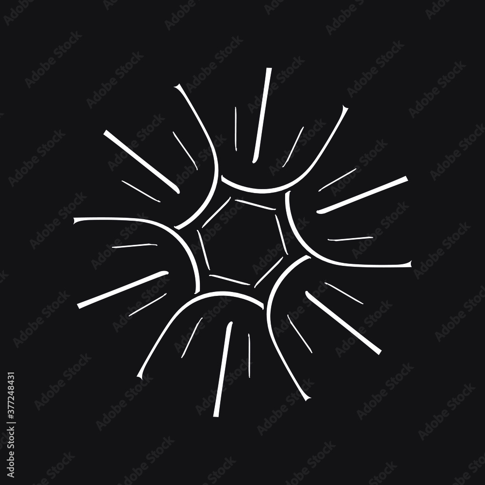 Obraz premium Sunburst, explosion effect, vintage doodle EPS Vector 