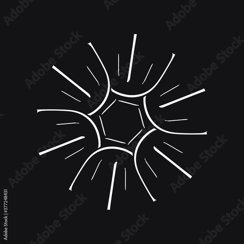 Sunburst, explosion effect, vintage doodle EPS Vector 