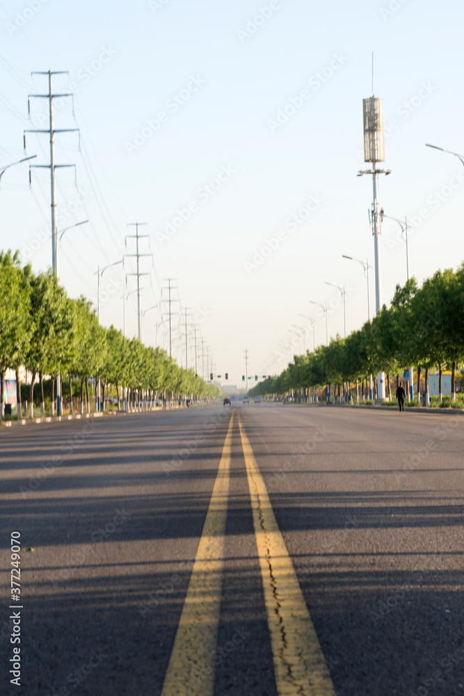 Perspective picture of asphalt road