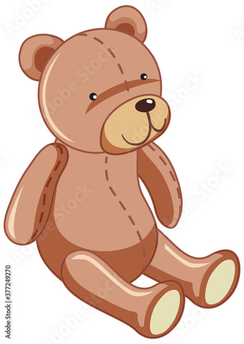 Cute teddy bear cartoon style isolated