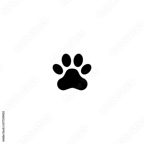 paw print icon vector symbol of animal footprint isolated illustration white background