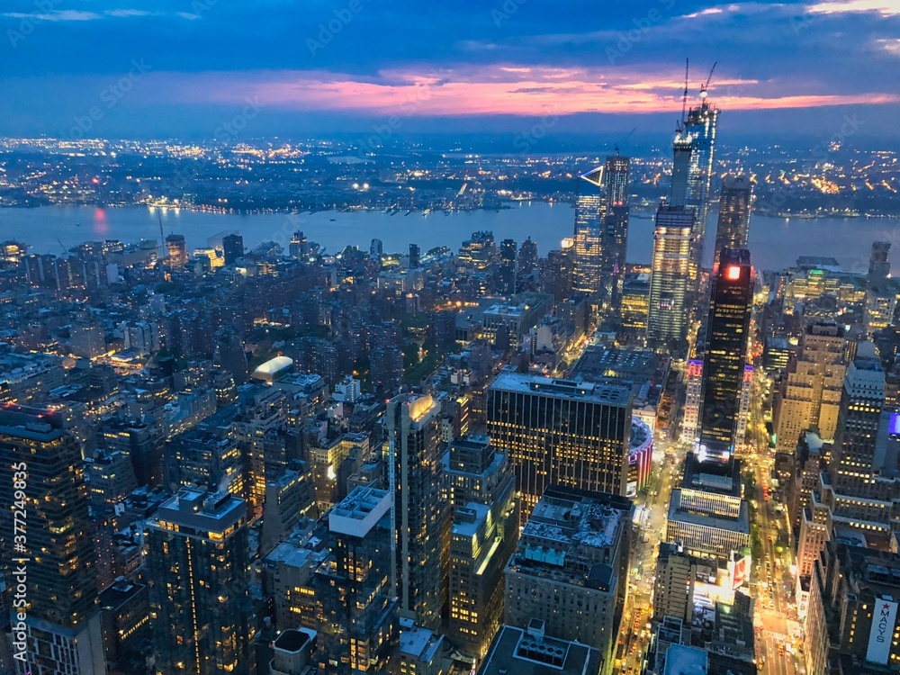 Cityscape at twilight in NY USA