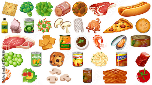 Set of food isolated