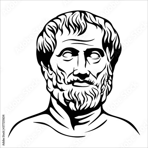 aristotle in artline black and white