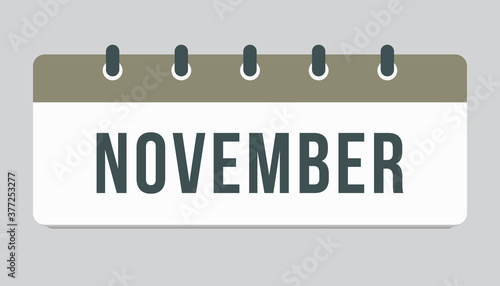 November - vector icon day calendar, autumn month