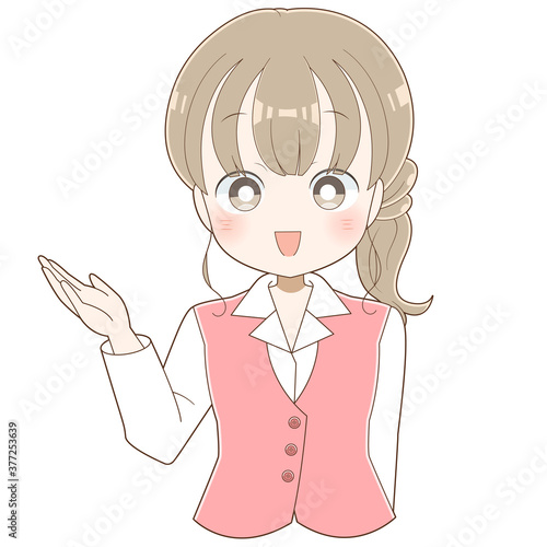 手を差し出す女性社員