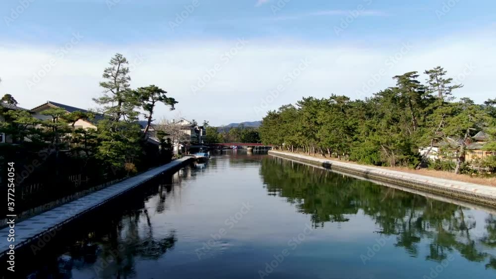 天橋立回旋橋への水路 天橋立回旋橋への水路