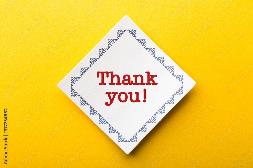 Thank You Frame Label On Yellow Background Thank You Frame Label On Yellow Background
