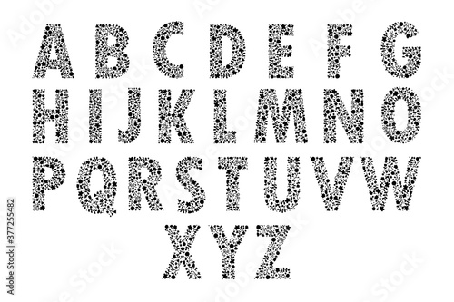  Cute floral alphabet vectors. Flowers motif.
