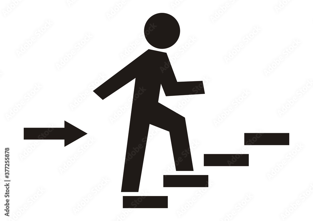 Information sign, walking direction, vector icon Information sign, walking direction, vector icon