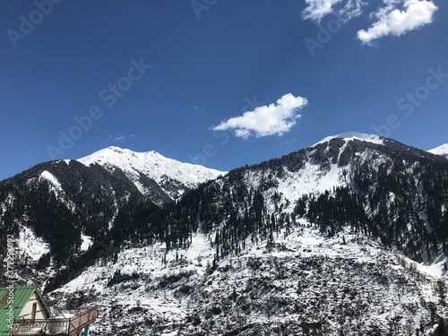 snow covered mountains