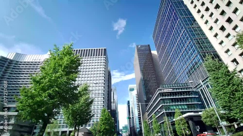 東京 大手町エリアの高層ビル群（日比谷通り 大手町 東京都 日本）