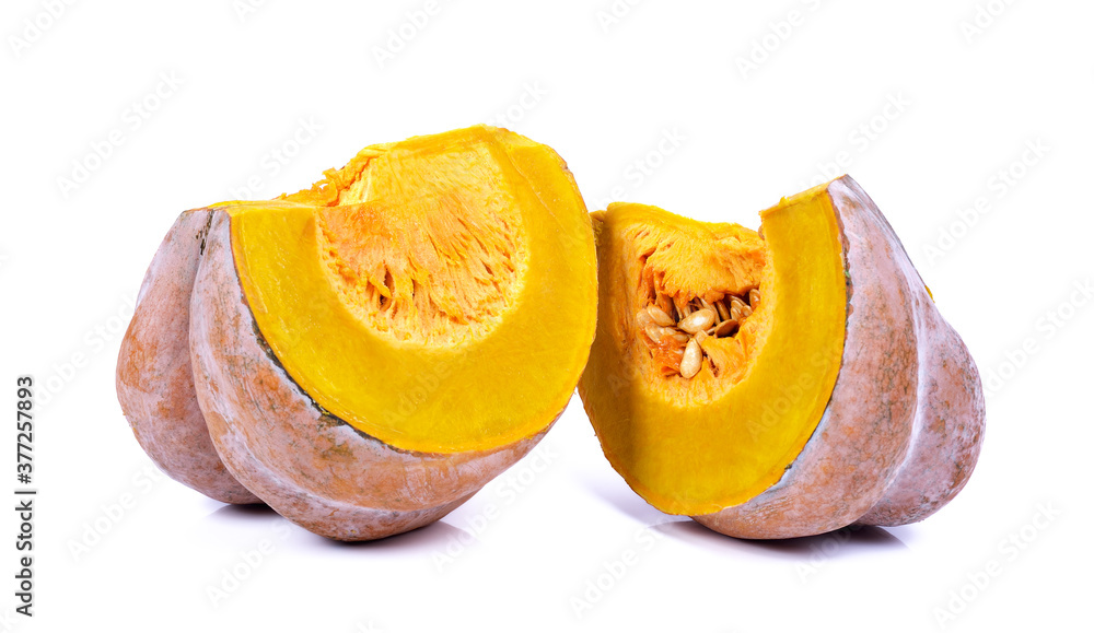 Pumpkin slice isolated on a white background Pumpkin slice isolated on a white background