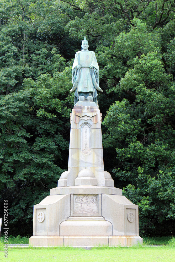 Statue of Nariakira Shimazu the feudal lord of Satsuma Kagoshima at