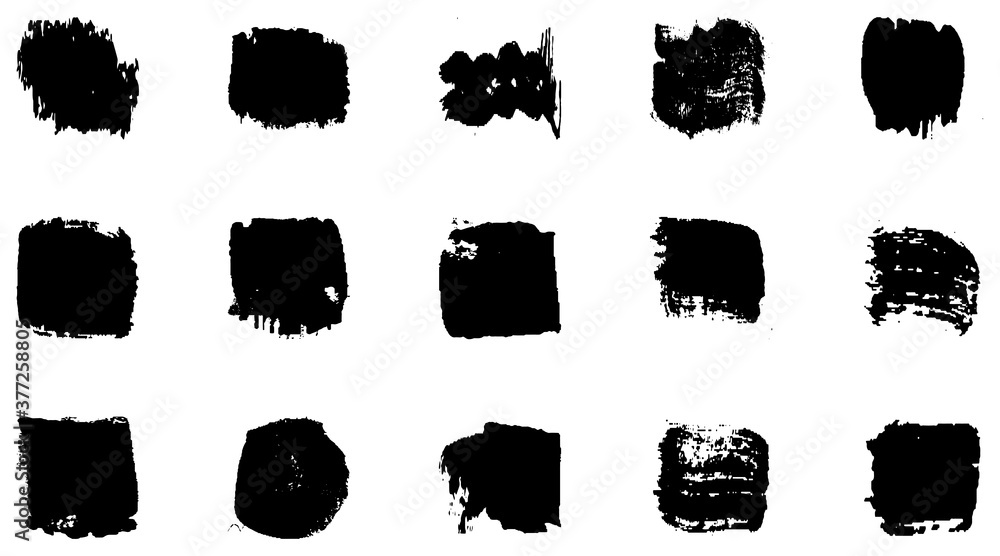 Vector grunge brush, spots. Abstract brush strokes with a dry brush. Large set of ink blots. Black backdrops, patterns on white background Vector grunge brush, spots. Abstract brush strokes with a dry brush. Large set of ink blots. Black backdrops, patterns on white background