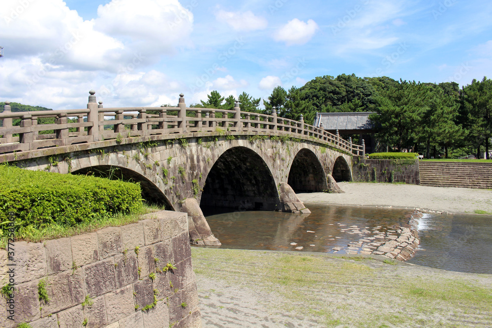Ancient bridge at Ishibashi Memorial Park in Kagoshima