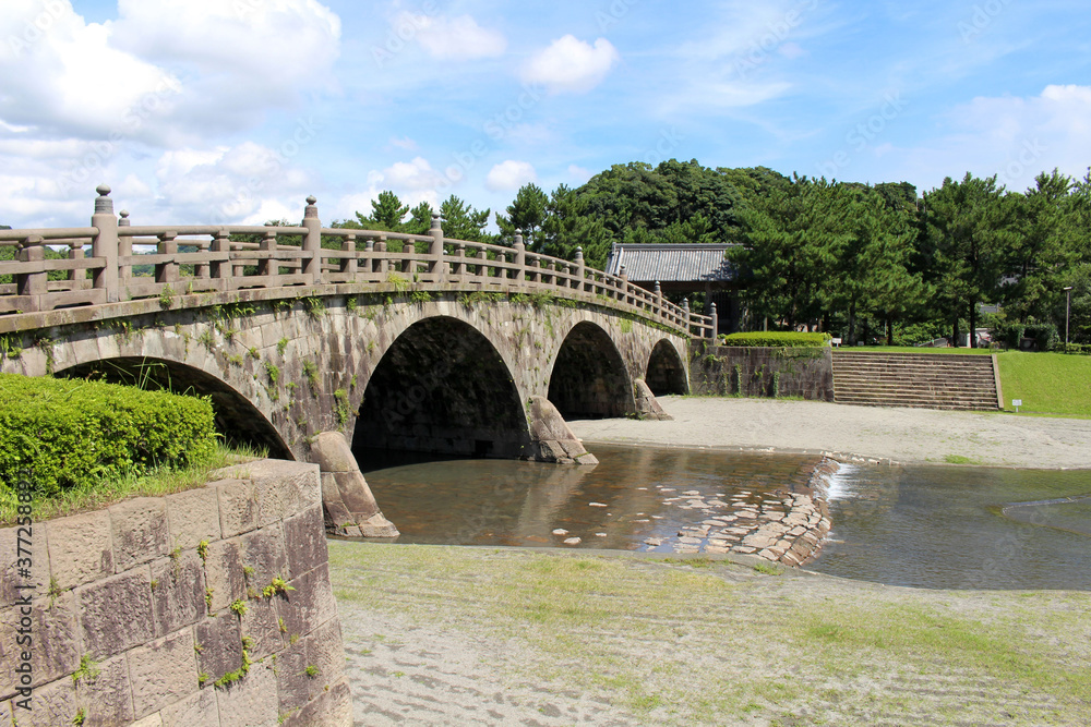 Ancient bridge at Ishibashi Memorial Park in Kagoshima