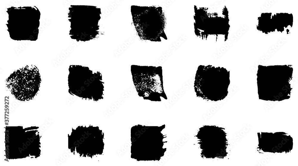 Vector grunge brush, spots. Abstract brush strokes with a dry brush. Large set of ink blots. Black backdrops, patterns on white background Vector grunge brush, spots. Abstract brush strokes with a dry brush. Large set of ink blots. Black backdrops, patterns on white background