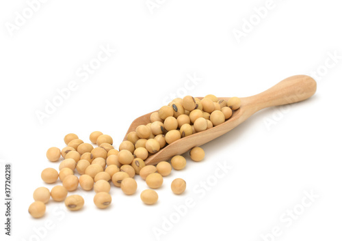 Soybeans isolated on white background,Agricultural products,copy space.