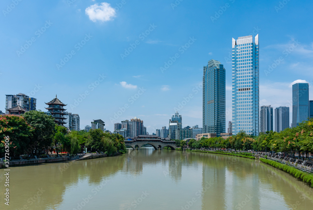 View of Chengdu city in China