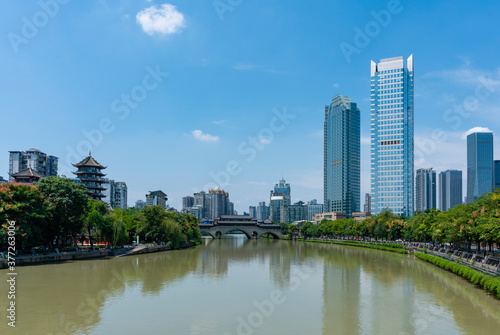 View of Chengdu city in China