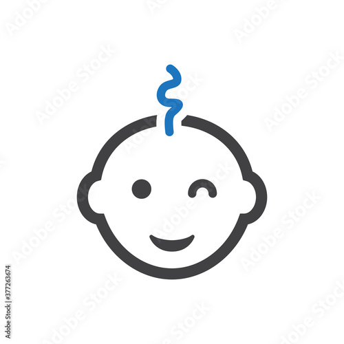 Baby boy winking eye icon